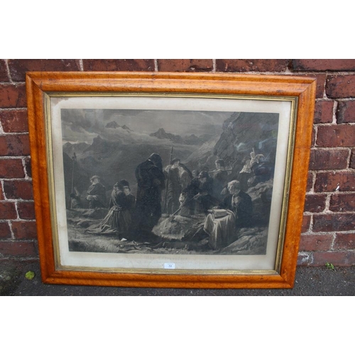 72 - ALEXANDER JOHNSON. 'The Covenanters', engraving on paper published 1855, framed in maple frame and g... 