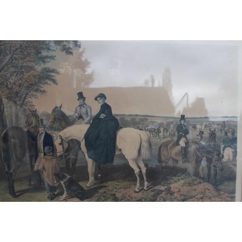 74 - AFTER J.F. HERRING SENIOR. Two nineteenth century fox hunting scenes 'The Meet' and 'The Death'. Col... 