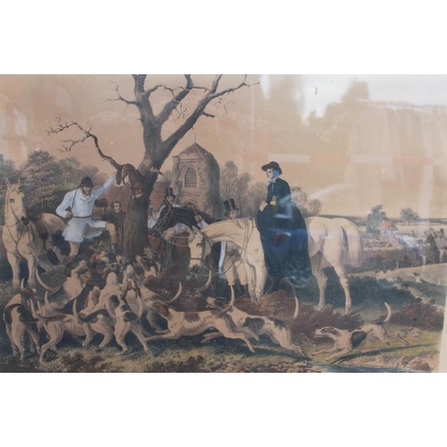 74 - AFTER J.F. HERRING SENIOR. Two nineteenth century fox hunting scenes 'The Meet' and 'The Death'. Col... 