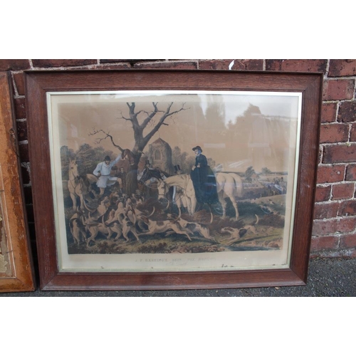 74 - AFTER J.F. HERRING SENIOR. Two nineteenth century fox hunting scenes 'The Meet' and 'The Death'. Col... 