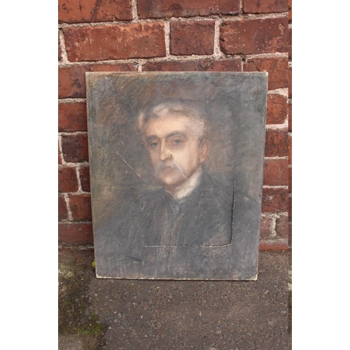 75 - A LATE 19TH / EARLY 20TH CENTURY HEAD AND SHOULDER PORTRAIT STUDY OF A GENTLEMAN WITH A MOUSTACHE, u... 