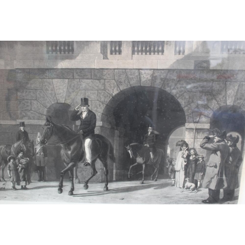 77 - AFTER JAMES W. GLASS, a nineteenth century print 'The Last Return From Duty', framed in a period map... 