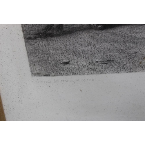 77 - AFTER JAMES W. GLASS, a nineteenth century print 'The Last Return From Duty', framed in a period map... 