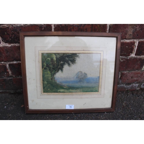78 - F. STRATTON. A misty wooded landscape, signed and dated 1875 lower right, watercolour, framed and gl... 