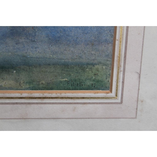 78 - F. STRATTON. A misty wooded landscape, signed and dated 1875 lower right, watercolour, framed and gl... 