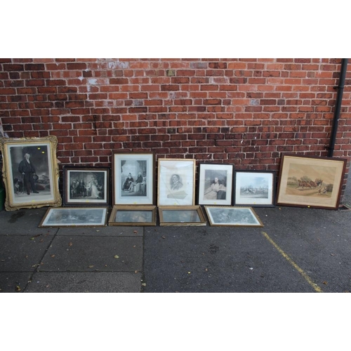 84 - A QUANTITY OF FRAMED VINTAGE ENGRAVINGS AND PRINTS, various artists and subjects