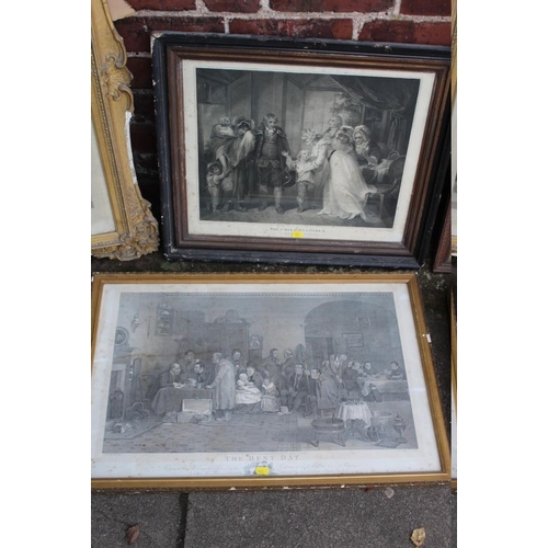 84 - A QUANTITY OF FRAMED VINTAGE ENGRAVINGS AND PRINTS, various artists and subjects