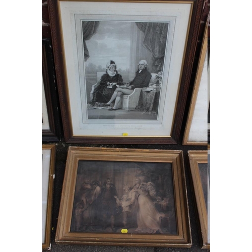 84 - A QUANTITY OF FRAMED VINTAGE ENGRAVINGS AND PRINTS, various artists and subjects
