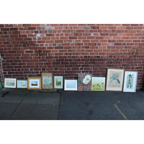 85 - A QUANTITY OF WATERCOLOURS ETC., various artists and subjects