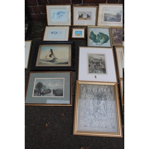 86 - TWO TRAYS OF VINTAGE PRINTS, various artists and subjects