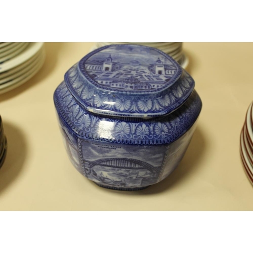 89 - A COLLECTION OF BLUE AND WHITE CERAMICS, to include Royal Crown Derby saucers and side plates, seven... 