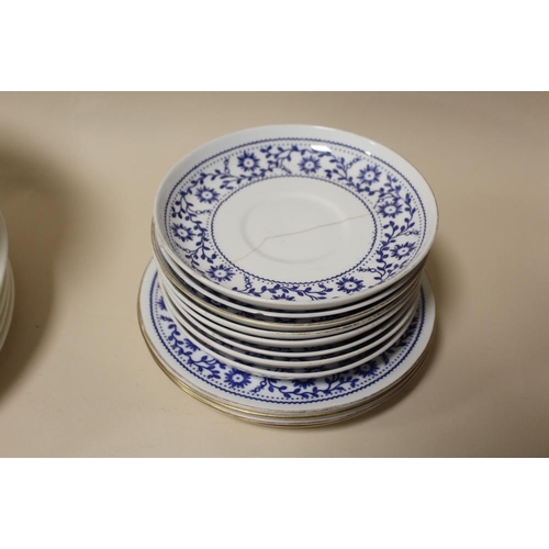 89 - A COLLECTION OF BLUE AND WHITE CERAMICS, to include Royal Crown Derby saucers and side plates, seven... 