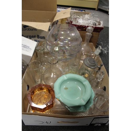 93 - A LARGE QUANTITY OF ASSORTED DRINKING GLASSES ETC., to include a pewter tolled etched glass tankard,... 