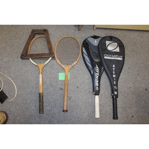 94 - A LARGE QUANTITY OF VINTAGE WOODEN HANDLED GOLF CLUBS, some marked C H Clay, together with a quantit... 