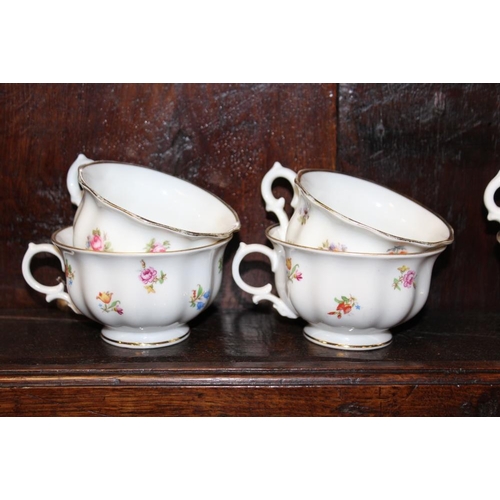 98 - A TRAY OF VINTAGE GERMAN FLORAL CHINA TO INCLUDE A TEAPOT