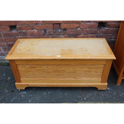 39 - A MODERN PINE SMALL SIDEBOARD, together with a pine blanket box (2)