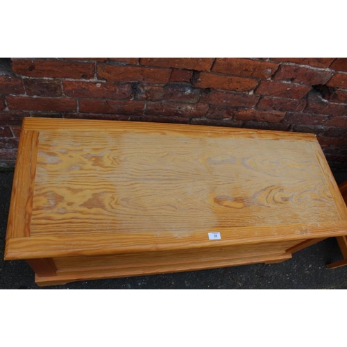 39 - A MODERN PINE SMALL SIDEBOARD, together with a pine blanket box (2)