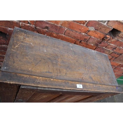 53 - AN ANTIQUE PINE SINGLE DOOR CUPBOARD, H 95 cm, W 82 cm