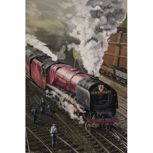 13 - A COLLECTION OF ASSORTED OIL PAINTINGS AND WATERCOLOURS TO INCLUDE LOCOMOTIVE INTEREST OIL PAINTINGS... 