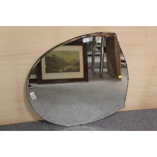 52 - A QUANTITY OF ASSORTED ;PICTURES AND PRINTS, TOGETHER WITH A SHIELD SHAPED DRESSING TABLE MIRROR