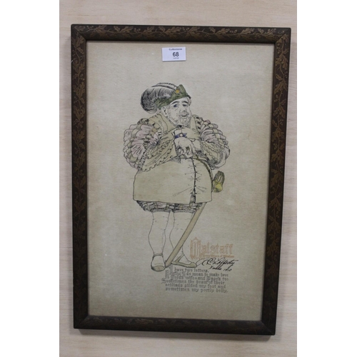 68 - R.C. LAFFERTY. Illustrative study of Falstaff from The Merry Wives of Windsor, signed and dated 1910... 