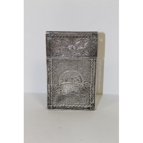 408 - A FILIGREE SILVER CARD CASE - APPROX WEIGHT 69.4G