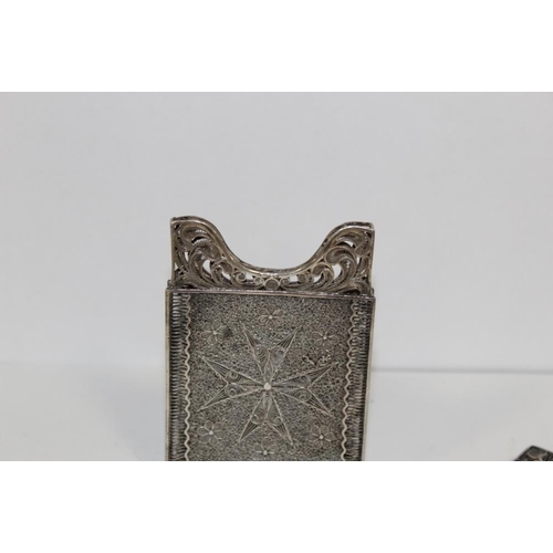 408 - A FILIGREE SILVER CARD CASE - APPROX WEIGHT 69.4G