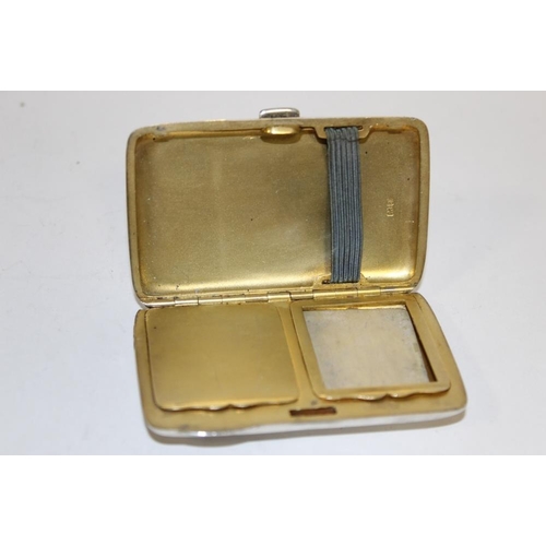 412 - A CHESTER HALLMARKED SILVER COMBINATION VANITY  CASE AND CIGARETTE HOLDER - CHESTER 1919