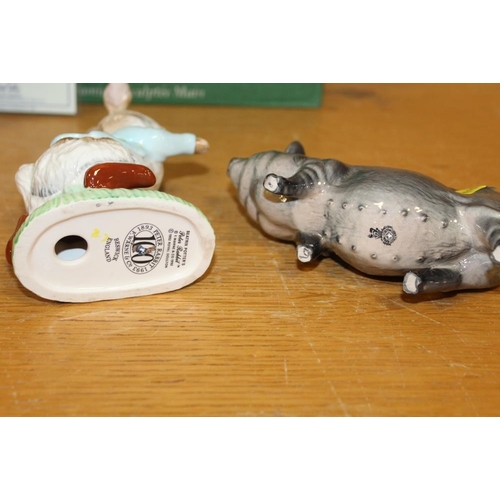 289 - A BOXED BESWICK MITTENS, TOM KITTEN AND MOPPET TABLEAU TOGETHER WITH A BESWICK PETER RABBIT FIGURE, ... 