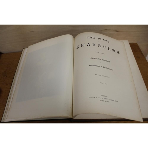 316 - A COLLECTION OF SIX VOLUMES OF THE PLAYS OF SHAKESPEARE WITH NOTES CHARLES KNIGHT