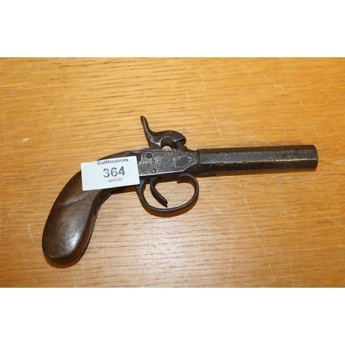 364 - AN ANTIQUE STYLE FLINTLOCK PISTOL - AS FOUND