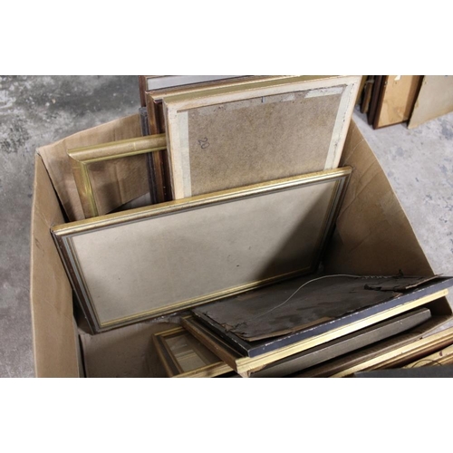 11 - A BOX OF VINTAGE PICTURE FRAMES AND PRINTS ETC.