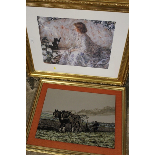 23 - A LARGE QUANTITY OF PICTURES AND PRINTS TO INCLUDE FRAMED OIL ON CANVASES, LARGE GILT FRAMED PRINT O... 