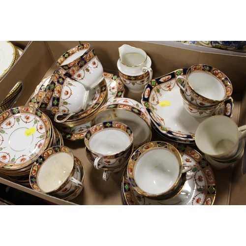 63 - A TRAY OF ASSORTED CHINA TO INCLUDE MINTON, ROYAL DOULTON ETC. TOGETHER WITH A TRAY OF SANDON CHINA ... 