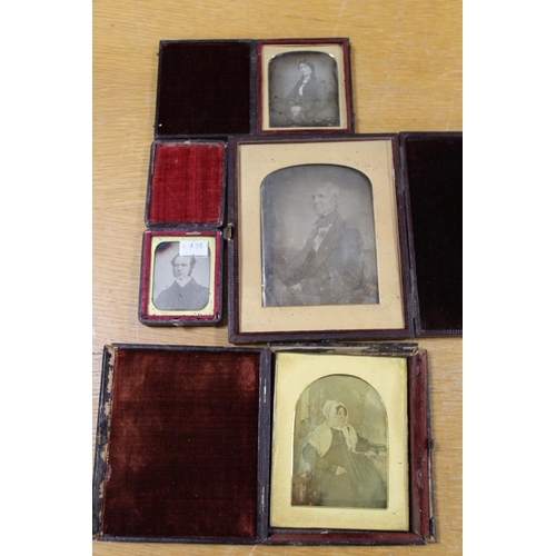 349 - FOUR CASED DAGUERREOTYPE PICTURES ON METAL