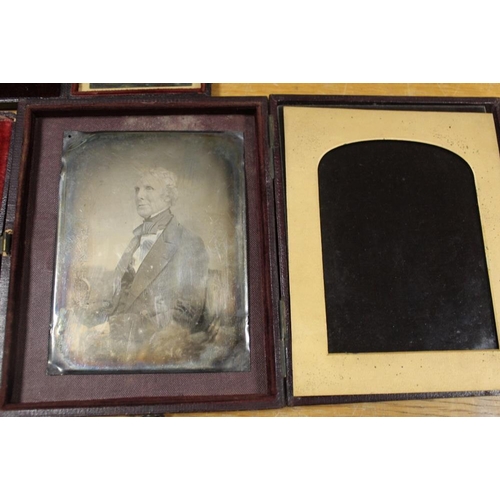 349 - FOUR CASED DAGUERREOTYPE PICTURES ON METAL