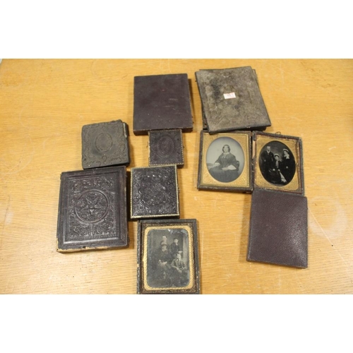 350 - A COLLECTION OF CASED ANTIQUE DAGUERREOTYPES, SOME WITH DAMAGES (10)