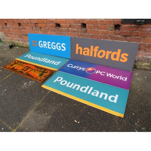 40 - FIVE PERSPEX SHOP ADVERTISING SIGNS TO INCLUDE POUNDLAND AND GREGGS, REPRODUCTION FUN FAIR SIGN (6)