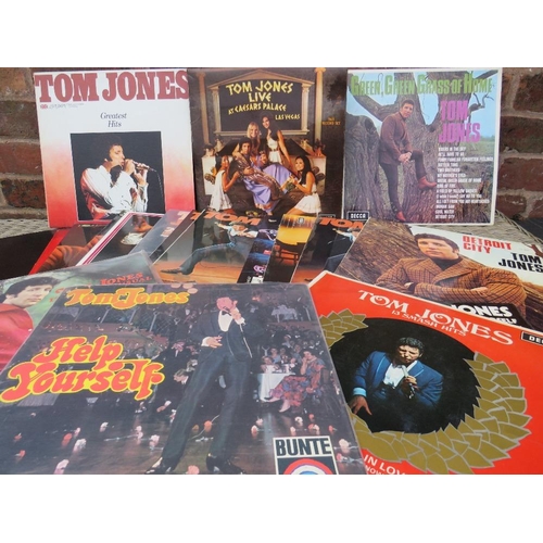 62 - A BOX OF ASSORTED TOM JONES LP RECORDS TO INCLUDE AN IMPORT EDITION