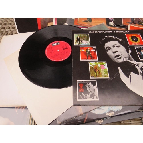 62 - A BOX OF ASSORTED TOM JONES LP RECORDS TO INCLUDE AN IMPORT EDITION