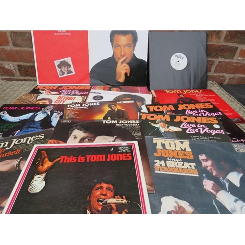 62 - A BOX OF ASSORTED TOM JONES LP RECORDS TO INCLUDE AN IMPORT EDITION