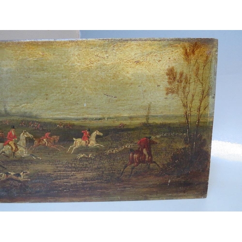 75 - H. DESUIGNES. An extensive hunting scene with huntsmen, horses and hounds, signed and dated 1837 low... 