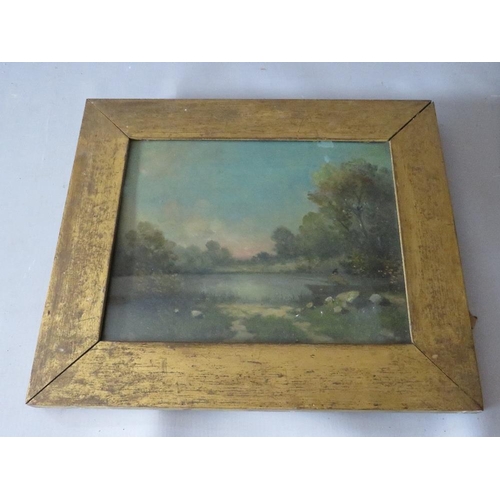 50 - JOHN PRADIER (1845-1912). Four pictures, wooded river landscapes with figures, all signed verso and ... 