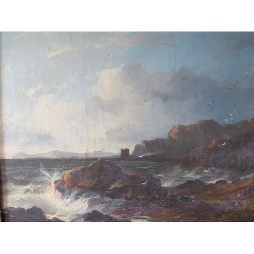 118 - H. McCULLOCH (XIX). A pair of stormy rocky coastal scenes, one moonlit, one signed lower left and th... 