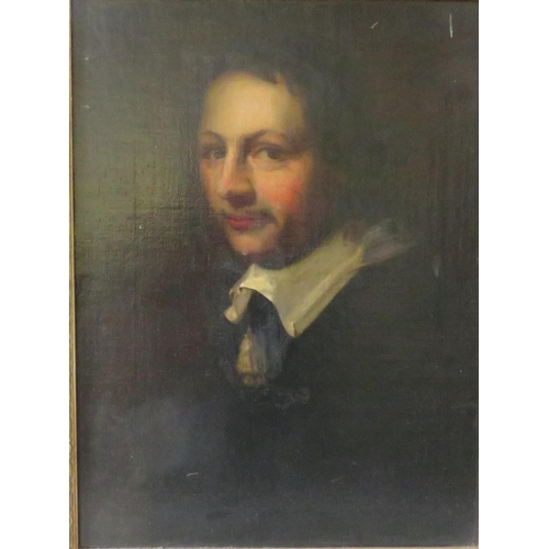 150 - (XIX). A portrait study of a cleric, unsigned, oil on canvas - relined, framed, 49 x 60 cm