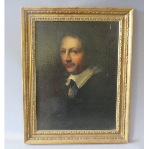 150 - (XIX). A portrait study of a cleric, unsigned, oil on canvas - relined, framed, 49 x 60 cm