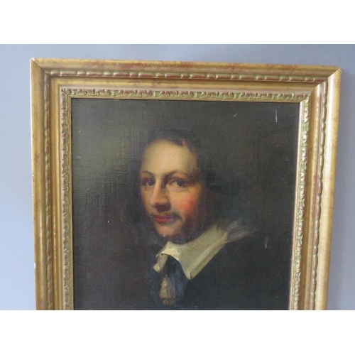 150 - (XIX). A portrait study of a cleric, unsigned, oil on canvas - relined, framed, 49 x 60 cm