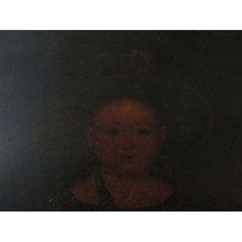 164 - (XVIII-XIX). A portrait study of a young girl wearing a hat, oil on canvas, unframed,re-lined, 91 x ... 