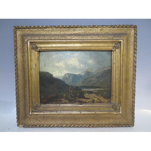 17 - A. ROBERTS (XX). A stormy mountainous river landscape with figures, signed and dated 1919 lower left... 