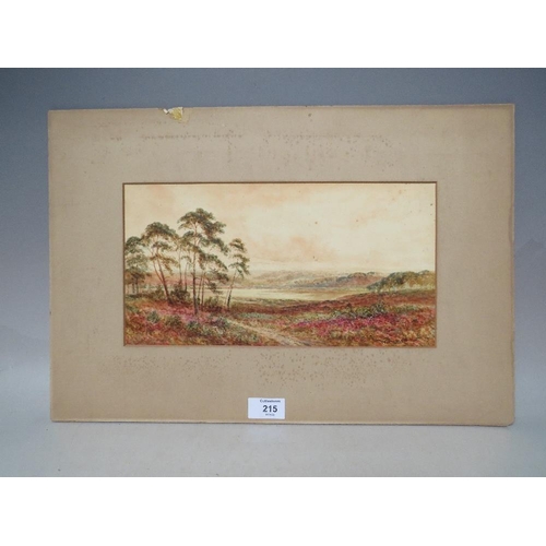 215 - WALTER DUNCAN (XIX-XX). British school, lakeland scene, signed lower right, watercolour, unframed, 1... 